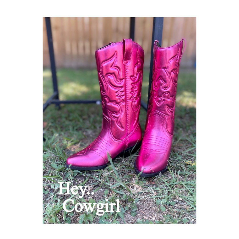 ON SALE! Glam Cowgirl Metallic Western Boots! - Picture 2 of 9
